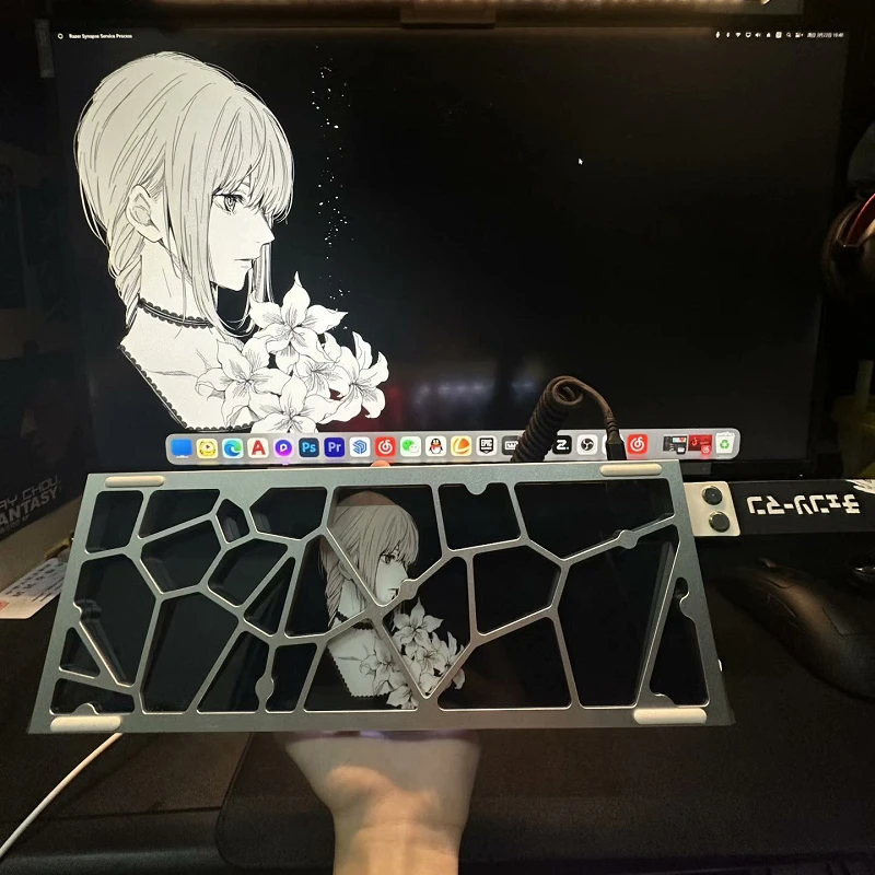 Funda de teclado hueca Holy60, placa trasera, carcasa de aluminio personalizada, GH60 Wooting60he, funda de teclado hueco, funda de placa de luz uniforme - imagen 3