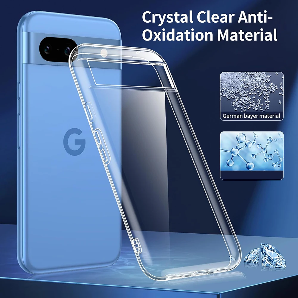 Funda suave de silicona ultrafina para GOOGLE PIXEL 9 8 8A 7 7A 6 6A PRO, funda trasera delgada transparente, carcasa protectora - imagen 2