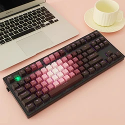 Teclas PBT OEM Retroiluminadas Gradiente Flores Rosa Marrón MX Switch