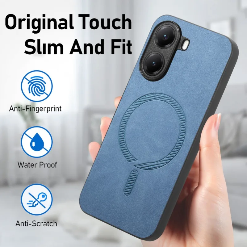 Funda para POCO X7 Pro X7pro de cuero de lujo para Magsafe carga inalámbrica magnética a prueba de golpes funda trasera de teléfono para POCO F7 Ultra