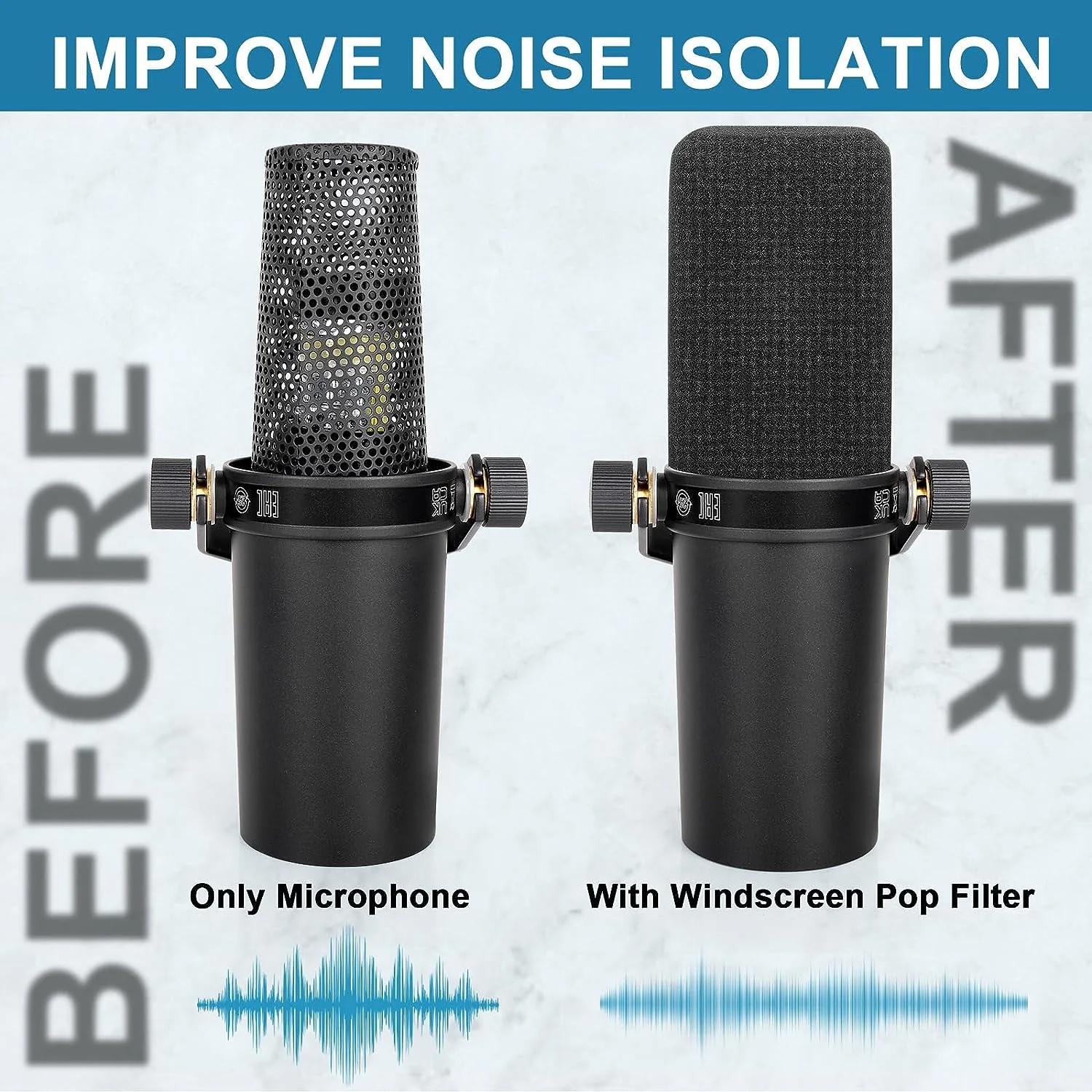 Cubierta de espuma de esponja para micrófono de parabrisas, filtro Pop para Shure SM7B, repuesto profesional de reducción de ruido para micrófono K688 K658 - imagen 4