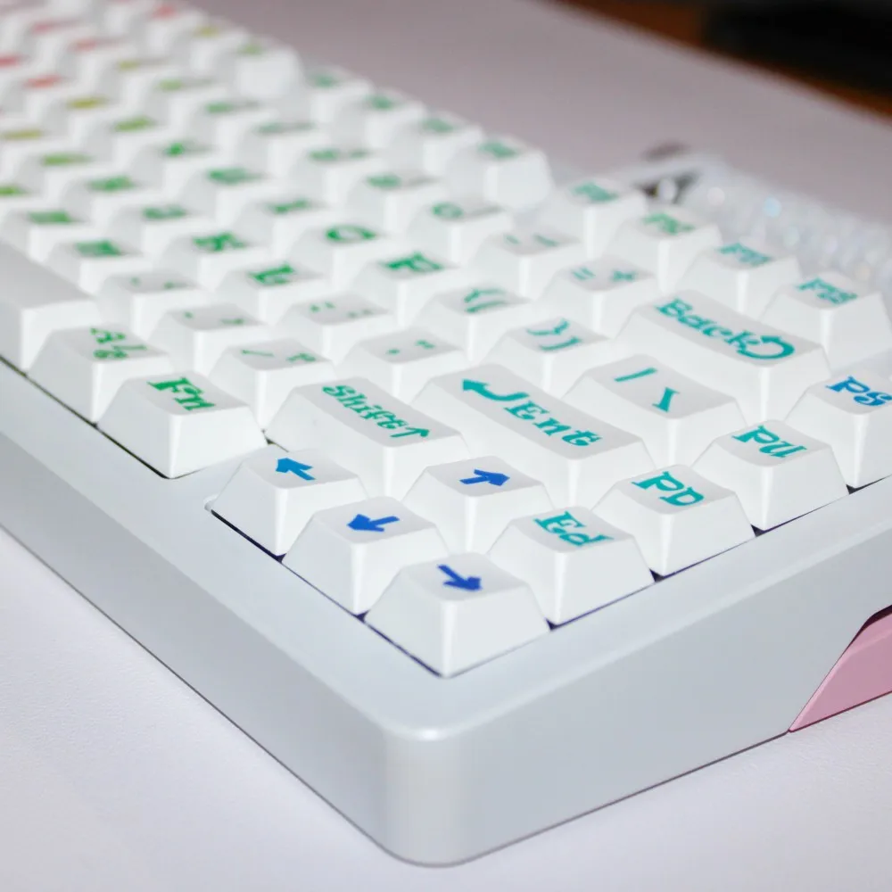 1 Juego de teclas de mariposa arcoíris/arcoíris azúcar/sonrisa PBT sublimación de tinte bonitas teclas perfil de cereza teclas a prueba de luz - imagen 4