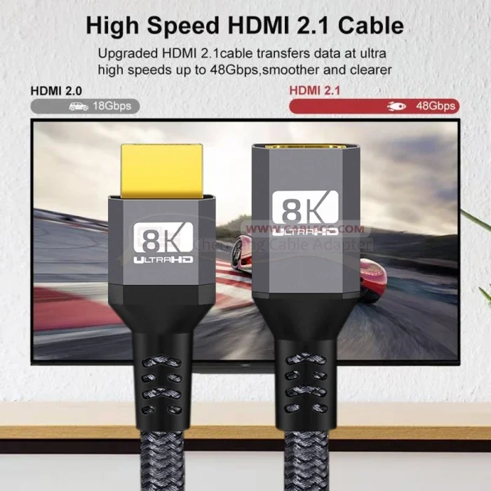 Cable de extensión HDMI 2,1, Cable extensor macho a hembra Compatible con HDMI 8K 60Hz 4K 5K144Hz 48Gbps eARC para adaptador PS5 HDTV - imagen 4