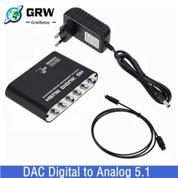 Grwibeou Convertidor DAC Óptico RCA – Conversor Audio Digital Analógico