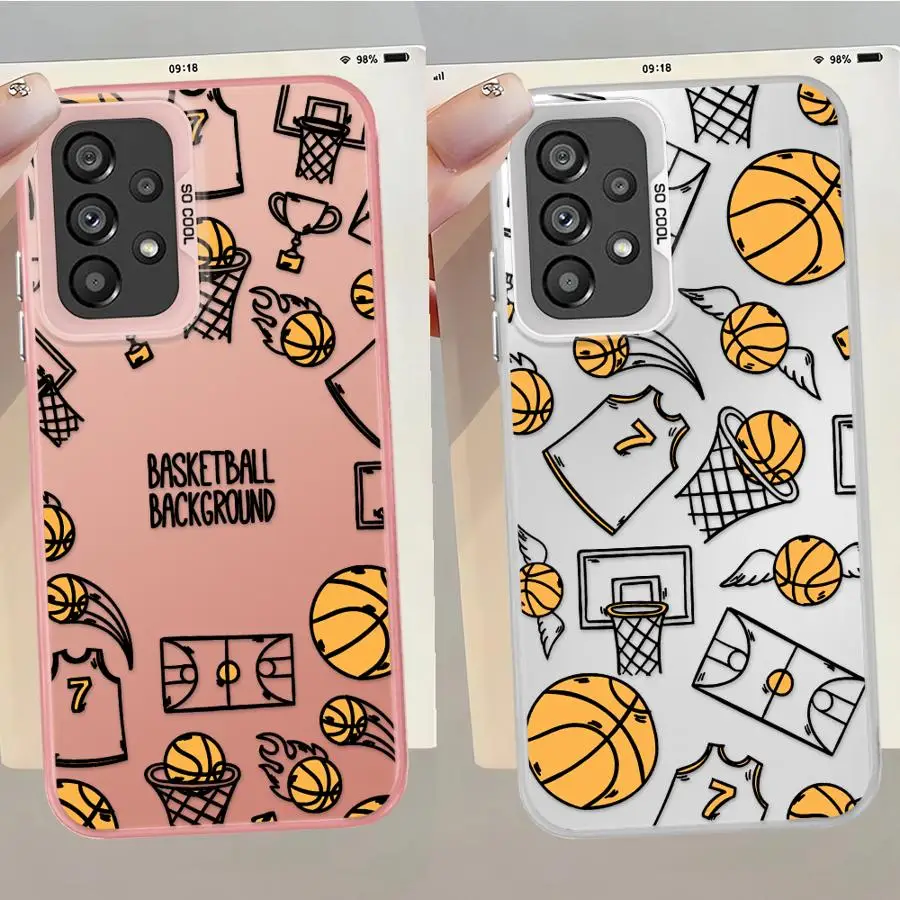 Divertida funda trasera de baloncesto para Samsung Galaxy A50 A15 A16 A02 A12 A06 A13 A20s A11 A04e A03 A14 - imagen 3