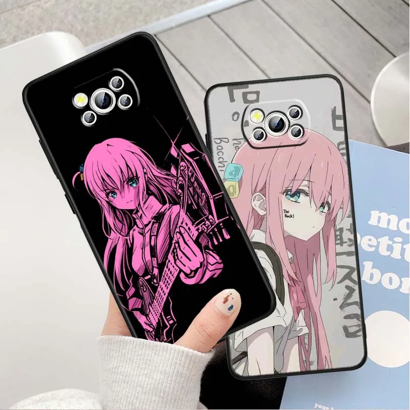 Gotou Hitori Anime para Xiaomi Poco C65 C55 C51 C50 C40 F6 F5 F4 M6 M5 M4 X6 X5 5G funda negra para teléfono - imagen 3