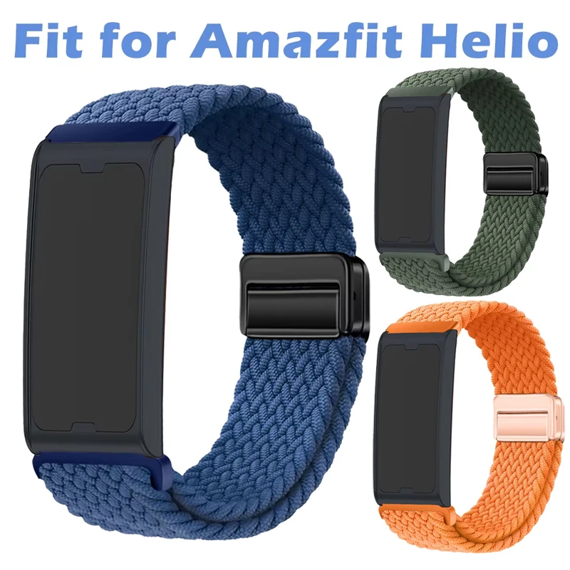 Para Amazfit Helio 22mm correa de hebilla magnética trenzada de nailon para Amazfit Helio Balance 2 BIP 6 5 GTR 4 3 accesorios de banda ajustable
