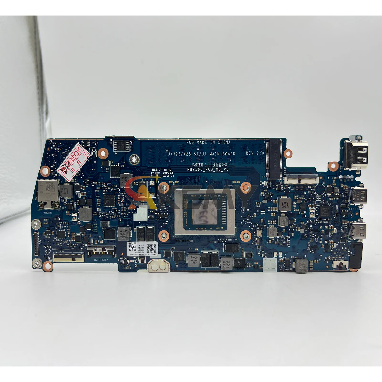 Placa base para ordenador portátil UX325UA para ASUS ZenBook UX325U U4700U UX325UA U3700U placa base para portátil con CPU R3 R5 R7 100% pruebas OK stk - imagen 3