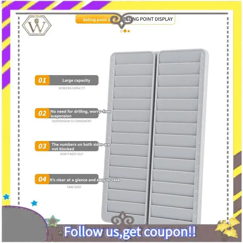 AU33-Tarjetero de asistencia Tarjetero perforado Tarjetas de visita con múltiples ranuras Ganizer Colgante de pared - imagen 2