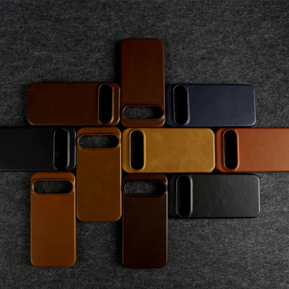 Funda de cuero genuino magnética con cera de aceite Vintag para Google Pixel 10 Pro XL 9 8Pro 6A 7Pro funda trasera de teléfono estética Carcasa - imagen 4