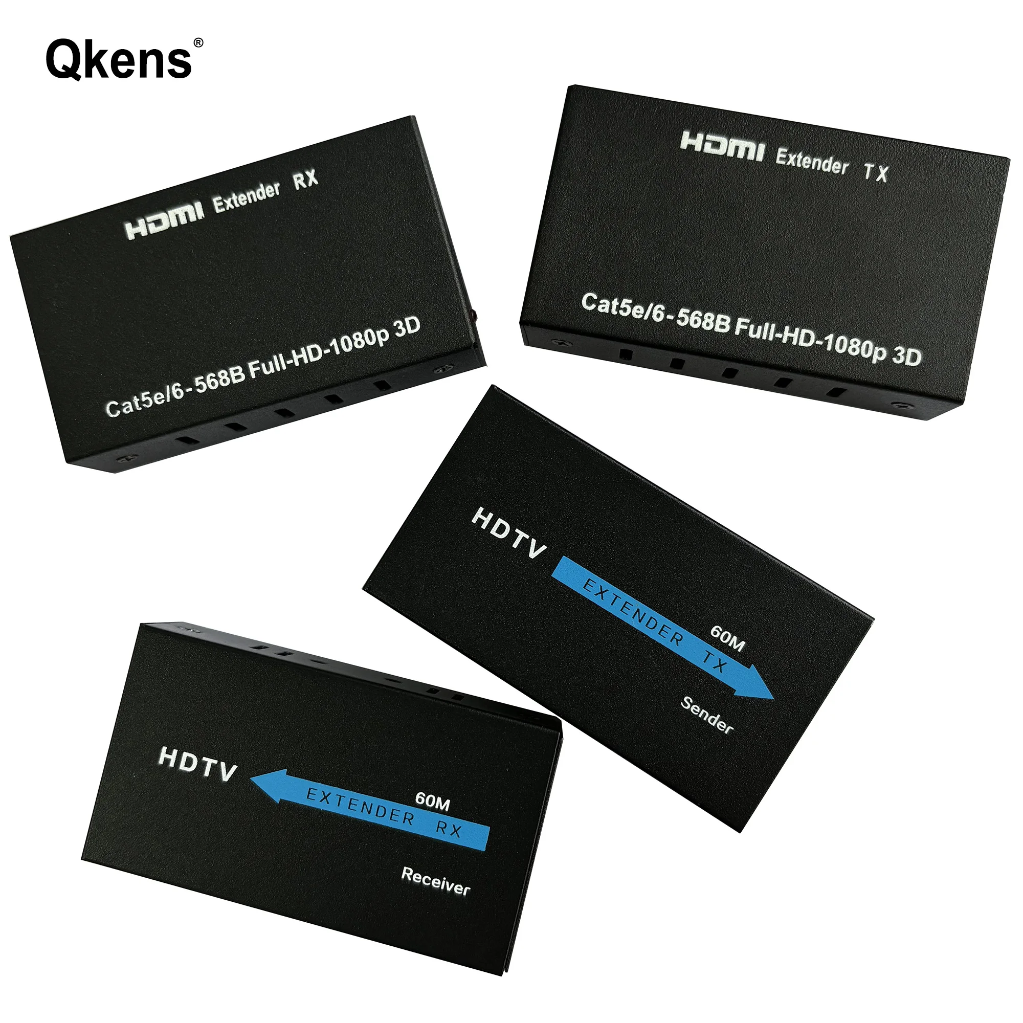 Extensor HDMI de 1080P y 60m sobre Cable Rj45 Cat5e Cat6, extensor Ethernet HDMI, convertidor de Audio y vídeo para DVD, portátil, PC a Monitor de TV - imagen 2