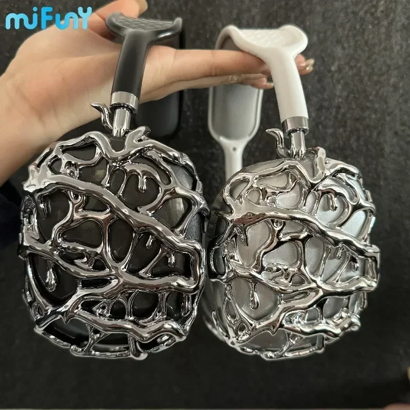 Mifuny Airpods Max funda plateada creativa funda protectora para auriculares personalizada para Airpods Max accesorios para auriculares Decoración - imagen 5