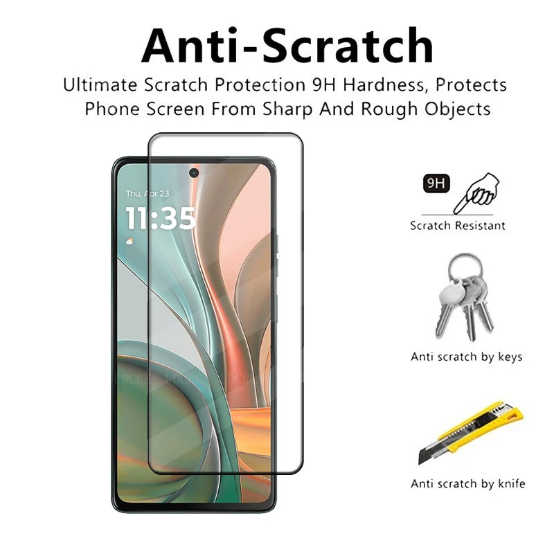 Protector de pantalla 6 en 1 para Moto G75, cristal templado 9H HD, pegamento de cubierta completa, para Motorola Moto G75 G 75 - imagen 2
