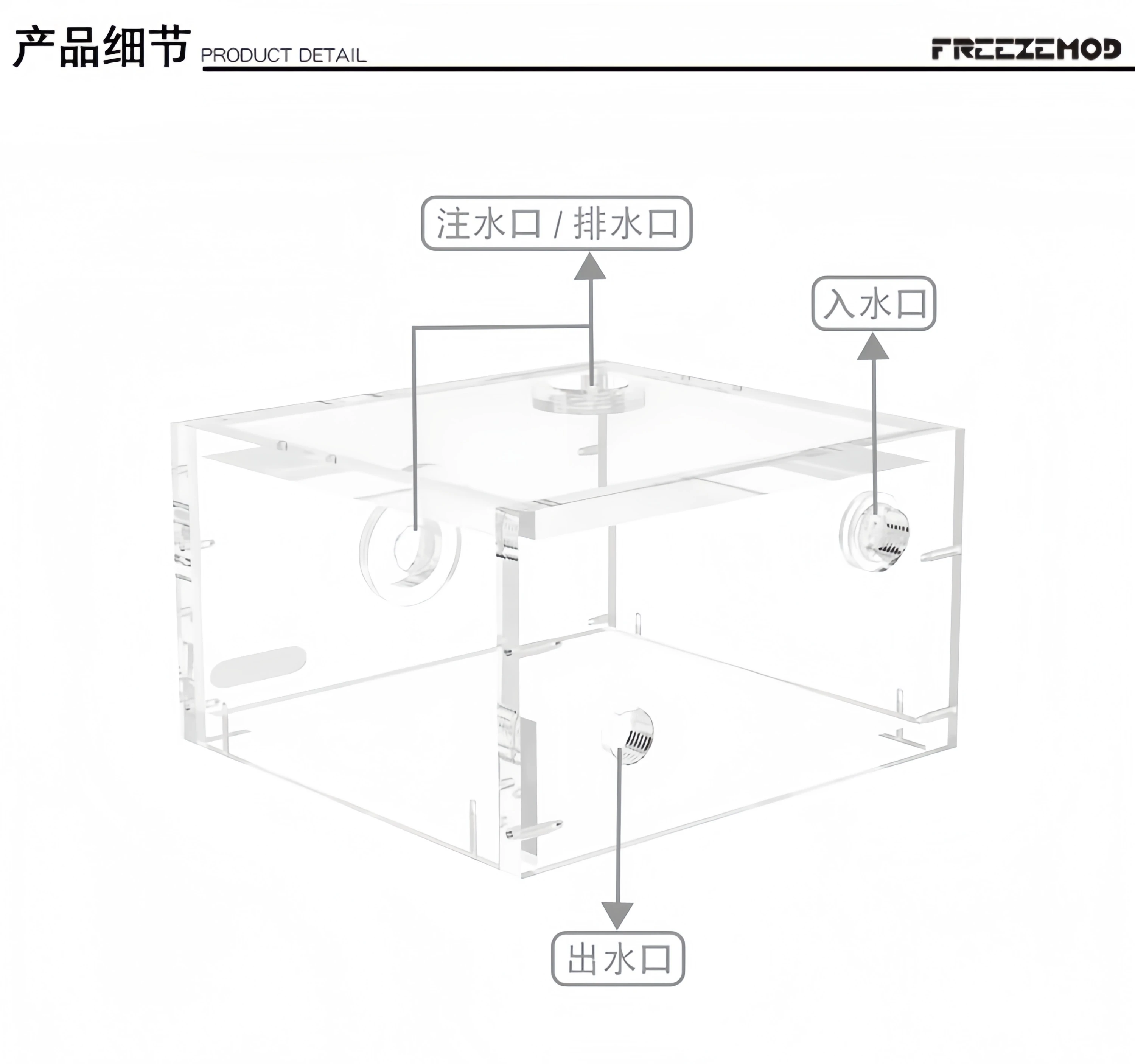 Tanque Acrílico Transparente Refrigeración Líquida PC – Doble Óptico - imagen 3