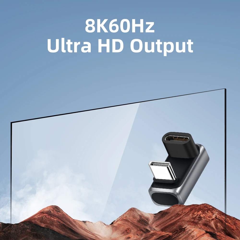 Conector de cargador USB 4,0 PD 240W 8K 60Hz para Macbook 80Gbps USB C OTG de alta velocidad extensor adaptador macho a hembra en forma de U - imagen 5