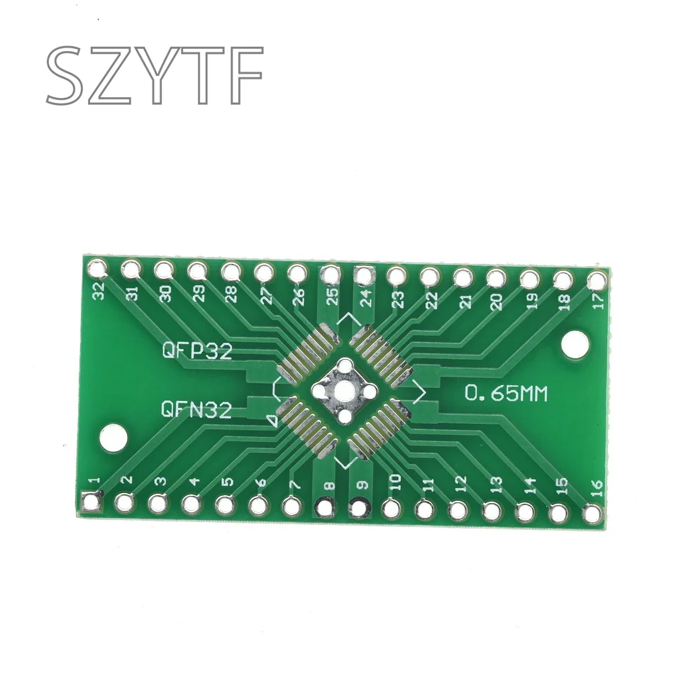 10 piezas 0,8/0,65mm QFN32 QFP32 placa adaptador SMD turn DIP