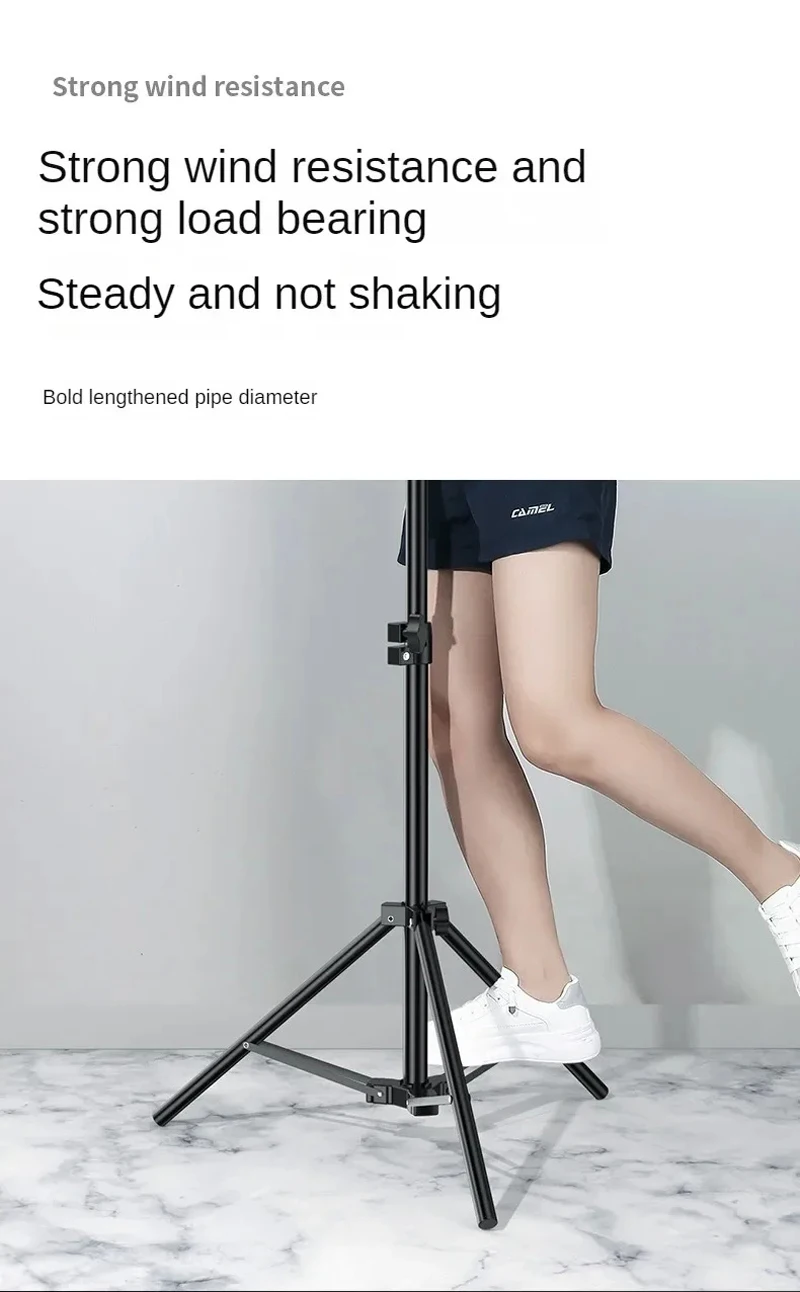 Trípode para fotografía de transmisión en vivo de 160cm, tipo de aterrizaje, ancla para cámara, vídeo, Selfie, marco de luz, soporte de Metal para teléfono móvil - imagen 5