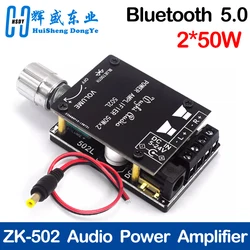 MINI amplificador de potencia Digital de Audio inalámbrico Bluetooth 5,0, placa estéreo 50Wx2, amplificador Bluetooth ZK-502L