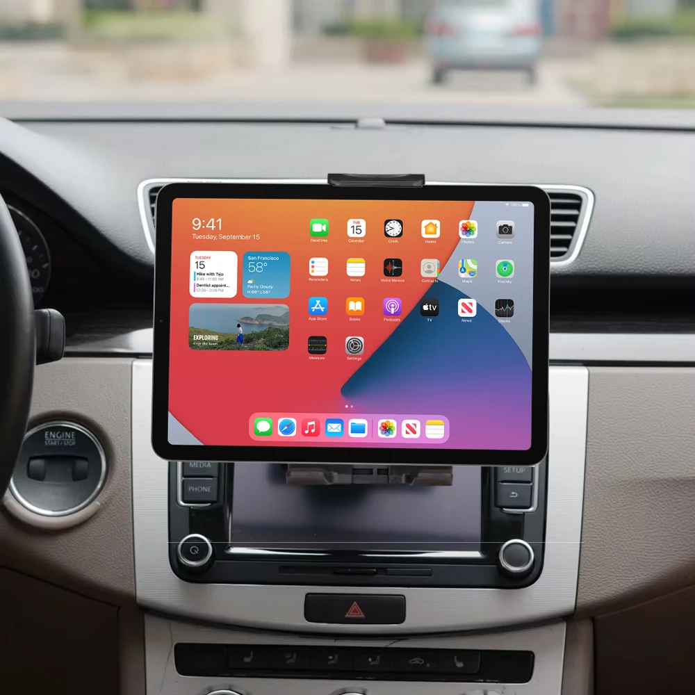 Soporte para tableta de coche con rotación de 360, soporte Universal ajustable para ranura para CD de coche, para IPad Pro Air Mini Samsung Fold Xiaomi Tablet PC