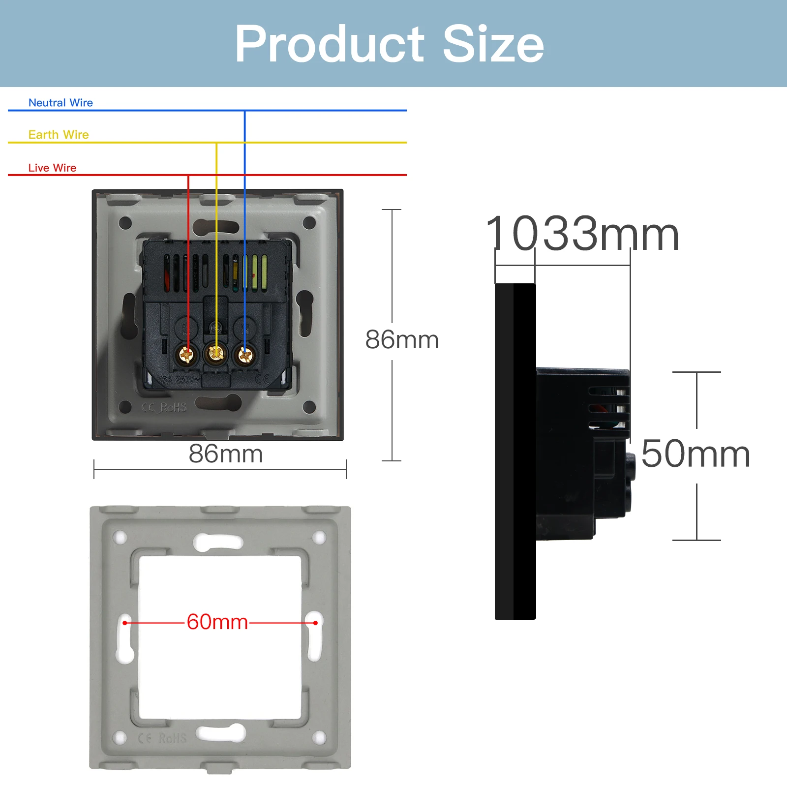 BSEED-enchufe de pared francés, interfaz de carga USB Dual tipo C para teléfono/PC, marco de plástico, toma de corriente francesa de 250V - imagen 5