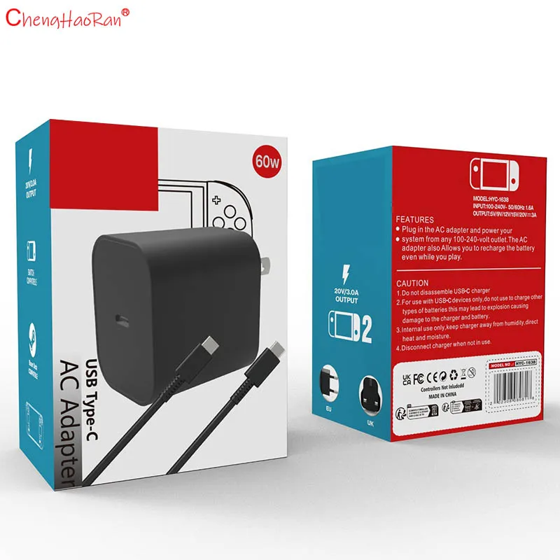 3 modelos 2025 nuevo 100-240V 60W adaptador de CA de carga rápida para NS Switch 2 consola cargador tipo C línea de carga de 120cm - imagen 2