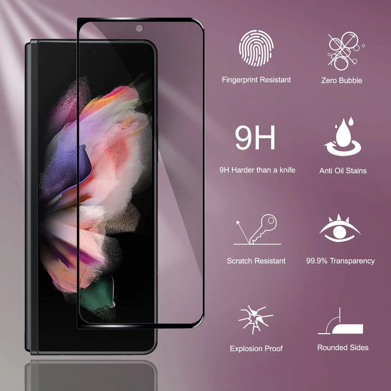 Para Samsung Galaxy Z Fold 6 Z Fold 5 Z Fold 2 3 Z Fold 4 Privacidad 9H Vidrio templado antiespía - imagen 4