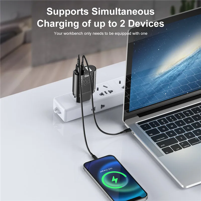 USLION-cargador GaN de 65W, USB C, PD, KR, enchufes, carga rápida GaN, teléfono, carga rápida tipo C para IPhone, especificación coreana - imagen 3