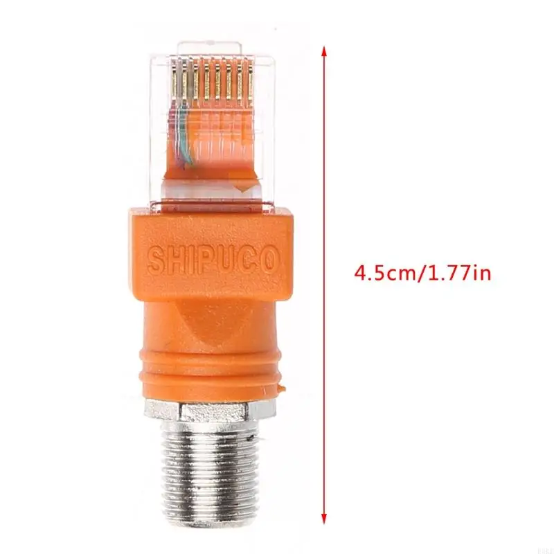 F3KE RF a RJ45 Convertidor F a RJ45 macho Adaptadores acopladores barril coaxiales