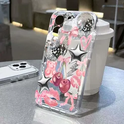 Funda Silicona Cerezas Samsung Galaxy S25 Ultra / A16 – Transparente