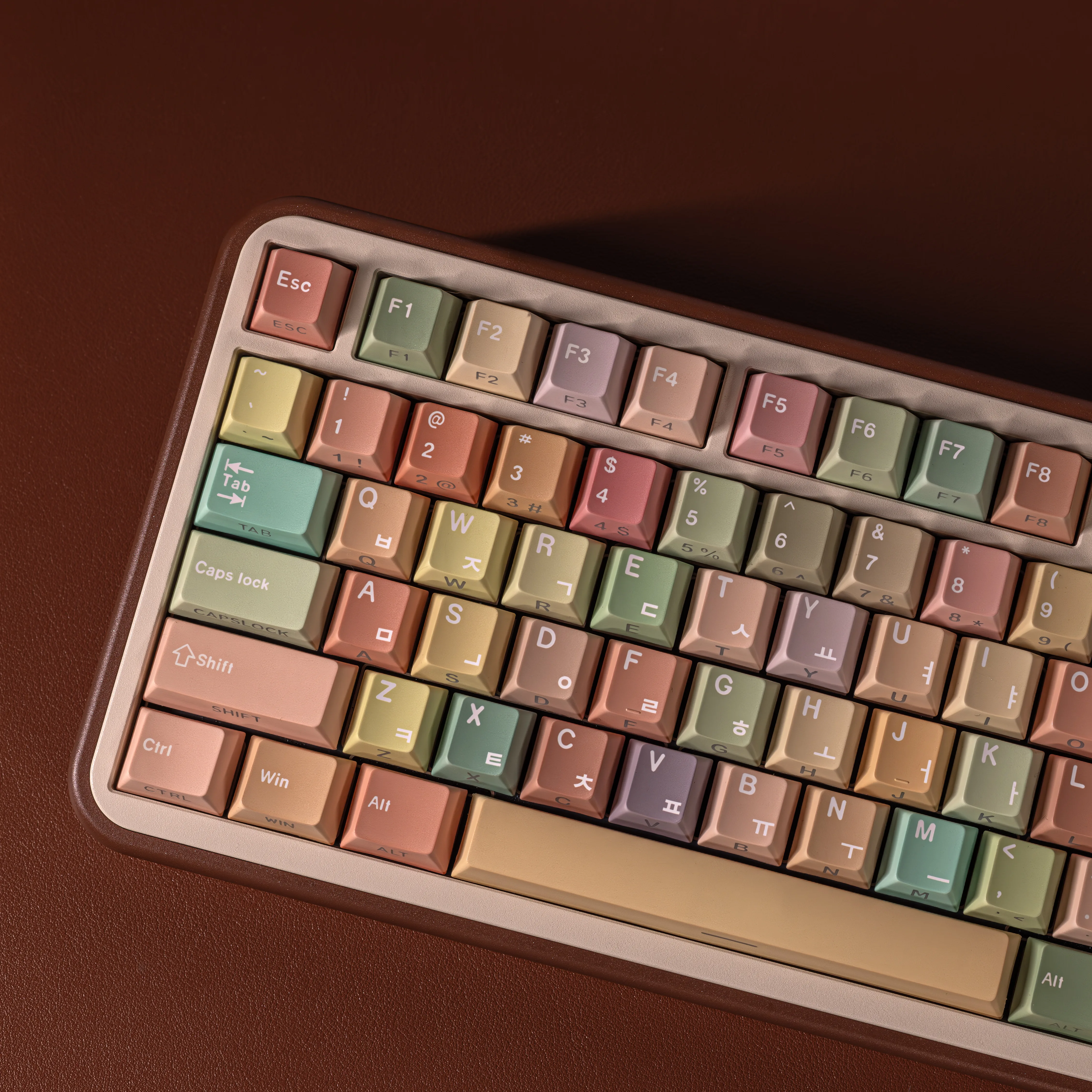 Teclas DE doble impresión Dye-Sub PBT luz lateral perfil Cherry 131 teclas DE/FR/KR/RU/AR/JP/ES para teclado mecánico diseño ISO F75 - imagen 3