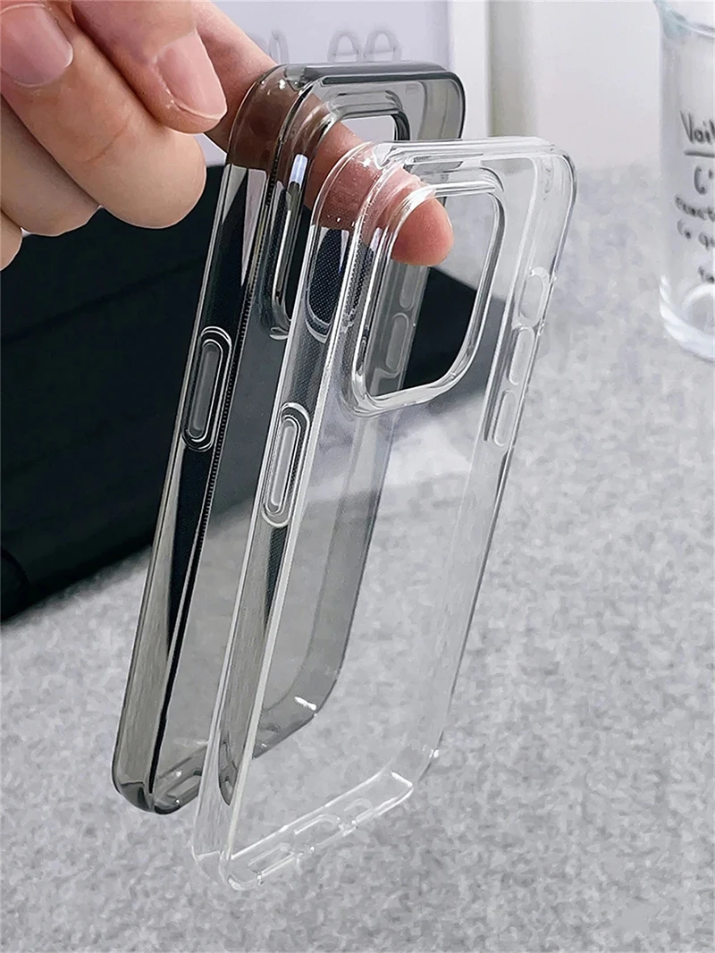 Funda blanda de silicona negra transparente de lujo para iPhone 15, 14, 13, 12, 11 Pro Max Plus Mini, carcasa trasera de goma ultrafina transparente - imagen 2