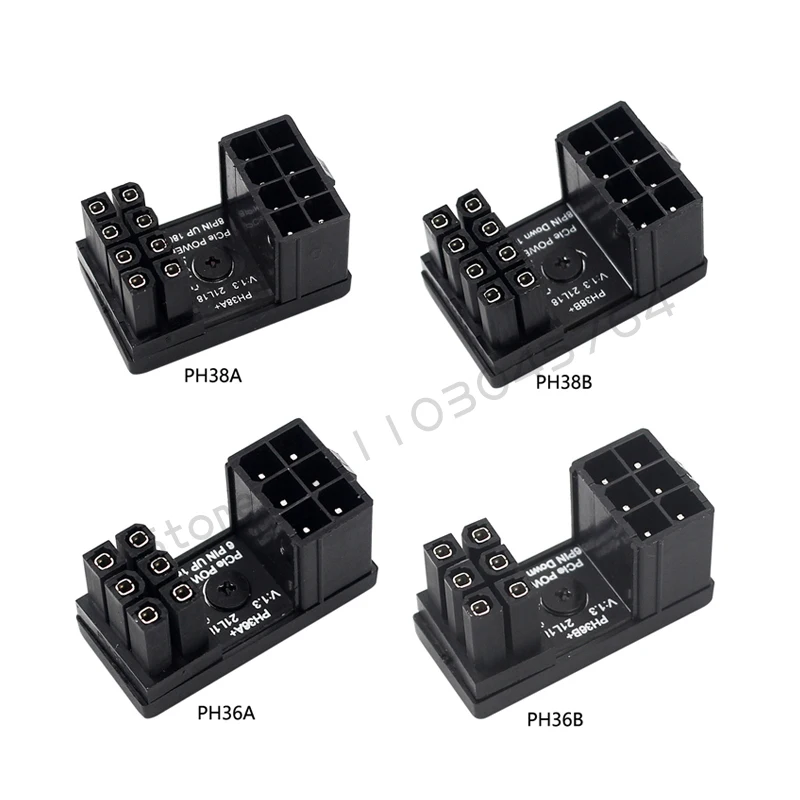 Adaptador de fuente de alimentación para tarjeta gráfica Codo 180 ° , Solución de artefacto de cableado giratorio PCI-E 6Pin 8Pin del conector de dirección de GPU PSU - imagen 5