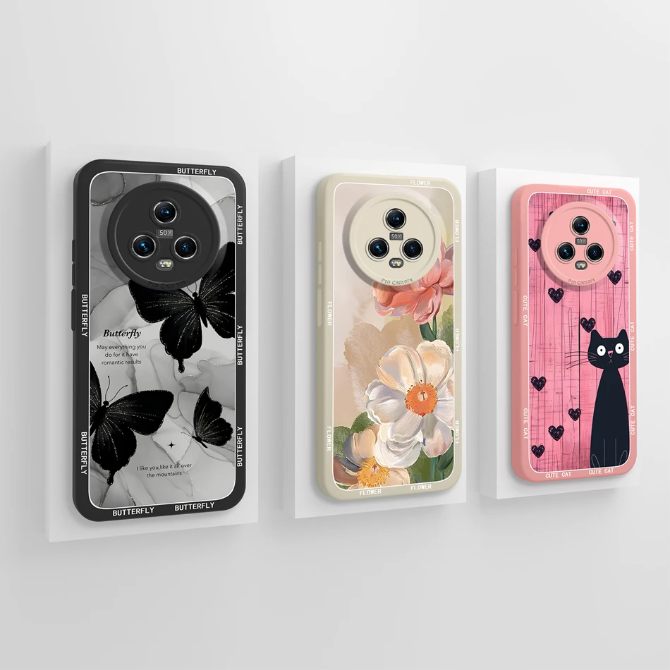 Para Honor Magic 5 Pro Funda de teléfono Linda Funda creativa de protección completa para Honor Magic5Pro parachoques antideslizante de silicona líquida suave - imagen 5