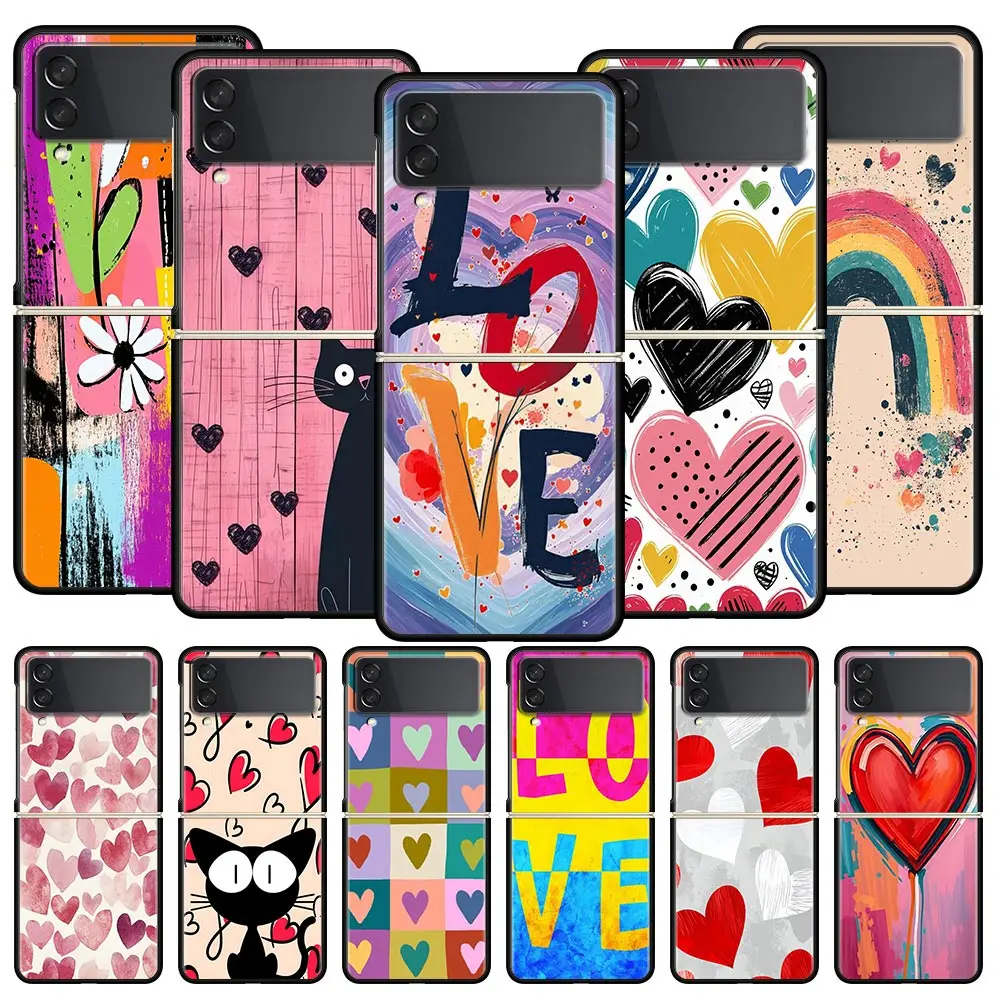 Una funda de teléfono Loving Printout para Samsung Galaxy Z Flip3 Flip4 Flip5, carcasa para Z Flip 3 4 5 6 7, funda trasera plegable dura