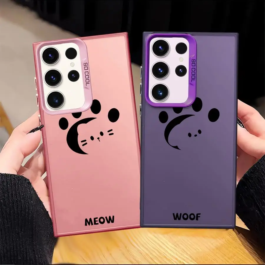 Funda bonita con huella de perro y gatito para Samsung Galaxy S24 FE S21 S22 Note 20 Ultra S23 S20 Plus S23 S25, funda trasera para teléfono - imagen 4