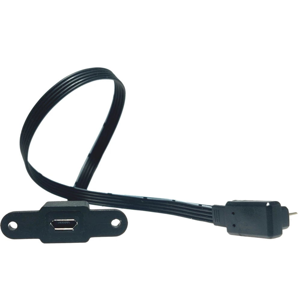 90 degrees left and right angle micro usb port male to female locking plug micro usb panel installation expansion cable, with sc - imagen 4