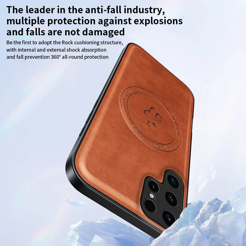 Funda magnética de cuero PU para Samsung Galaxy S25 S24 S23 S22 Ultra Plus A56 A36 A16 5G, funda suave mate Mag-safe, carcasa completa - imagen 5