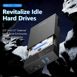 Dock SATA Blueendless 5 Bahías USB 3.0 Tipo-C 18TB Instalación Rápida