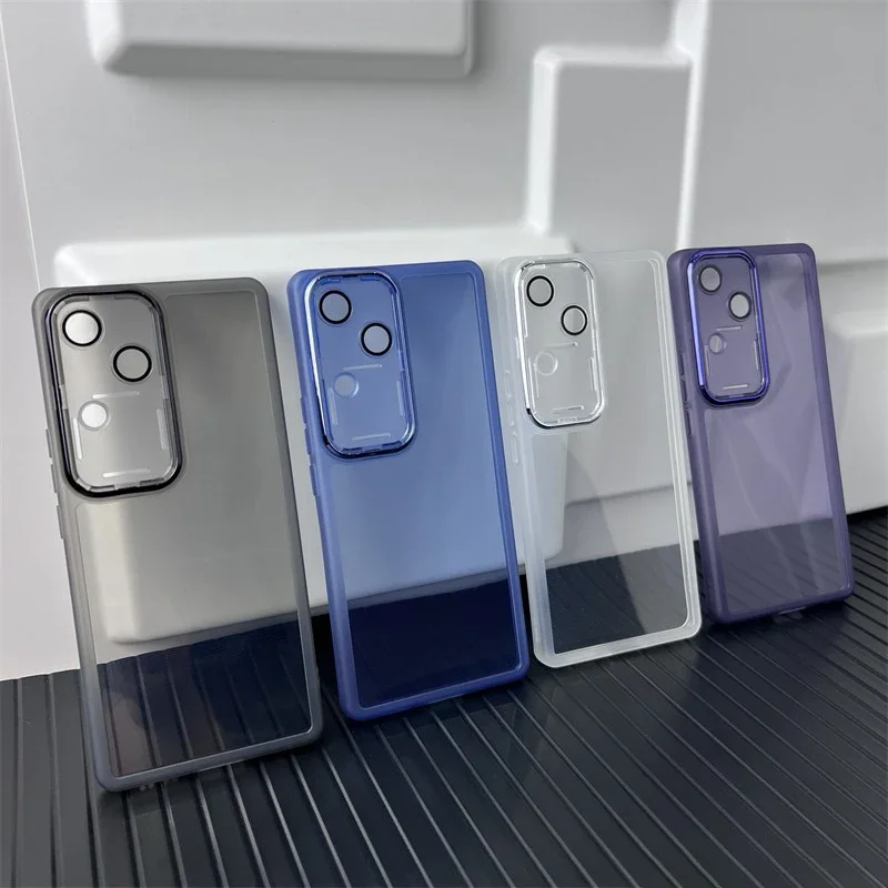 Funda de teléfono con película de lente de lujo para VIVO V30 Pro 5G, protector de cámara completa, cubierta trasera suave y transparente, protector de armadura a prueba de golpes - imagen 3