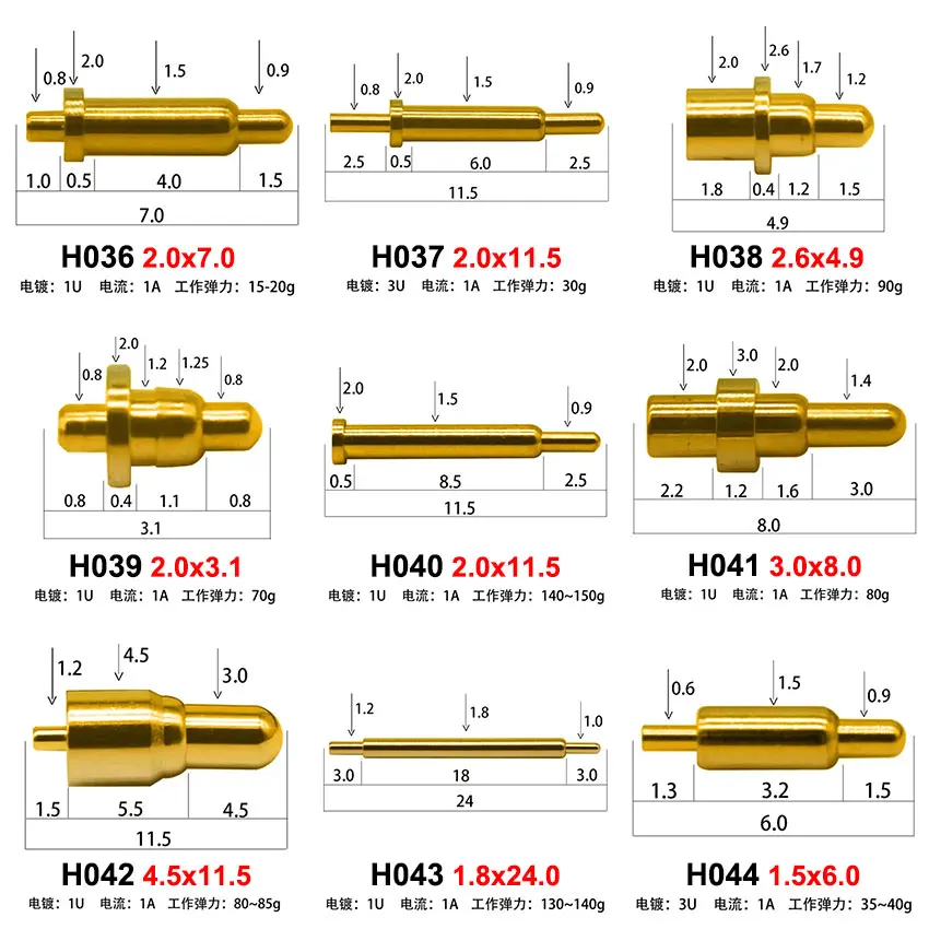 10 Uds conector Pin Pogo batería Pogopin contacto de carga de resorte SMD DIP PCB 6 7 7,5 8 9 10 11 11,5 12 15 24mm sonda de resorte de prueba - imagen 3