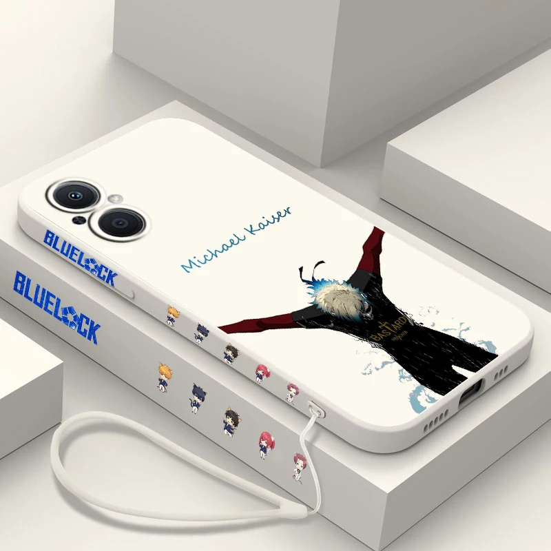 Funda de teléfono con cerradura azul de Anime para OPPO Find X5 X3 X2 Lite Pro Neo A5 A53 A94 4G 5G Liquid Left Rope Soft Cover - imagen 3