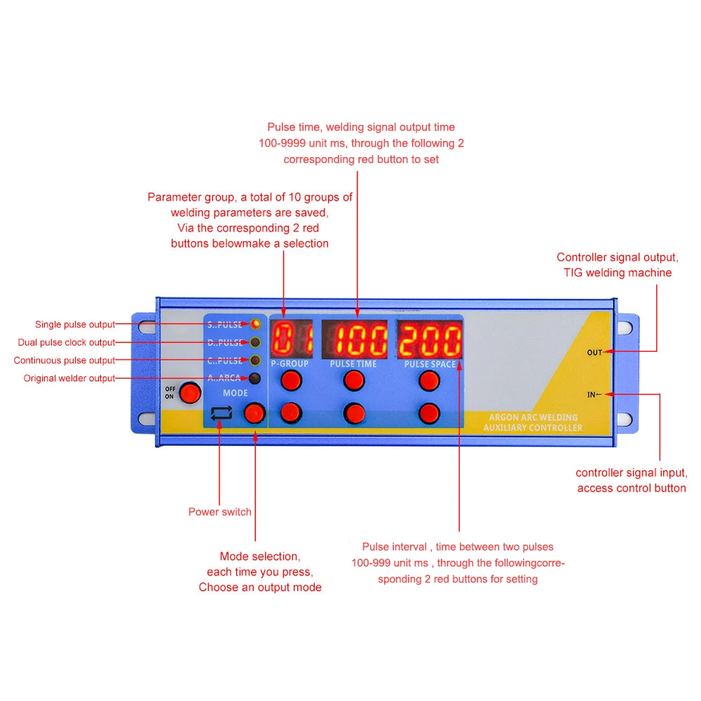Controlador de soldador en frío retrofit de soldadura TIG Controlador de soldadura auxiliar de soldadura TIG Cuatro modos de trabajo - imagen 4
