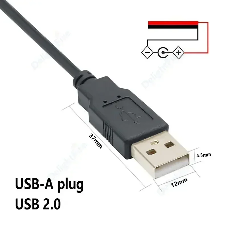 Cable USB Pigtail macho hembra Cable de alimentación pelado conector de repuesto de 12V para tira LED USB reemplazar reparación ventiladores altavoz - imagen 3