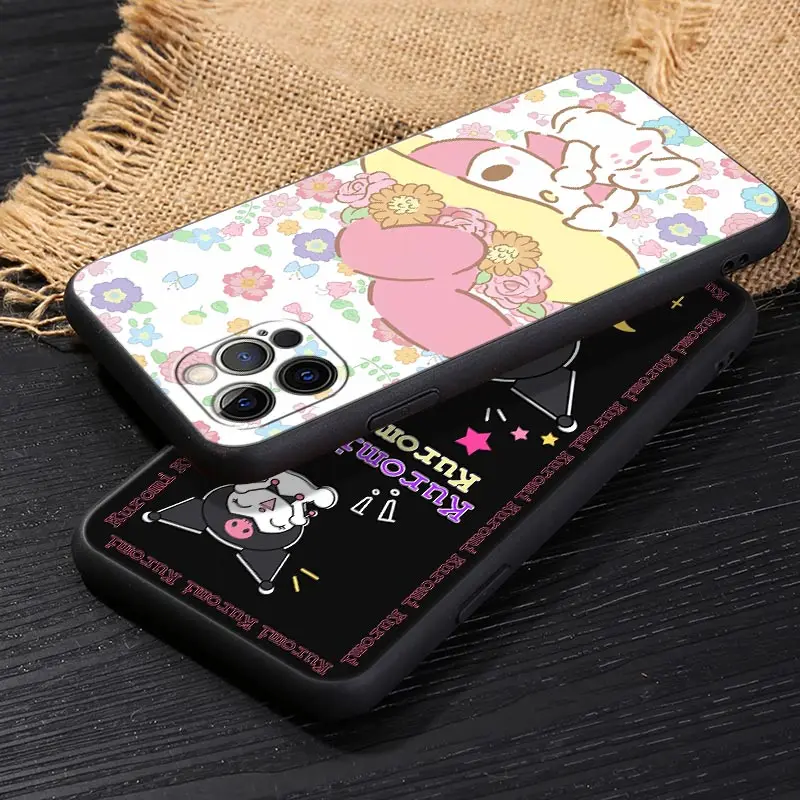 Funda de My Melody Girl para iphone 14, 11, 12, 13 Pro Max, Mini, XS, X, XR, 7, 8, 14 Plus, 6S, SE 2020, carcasa trasera suave con dibujos animados Kuromi - imagen 4