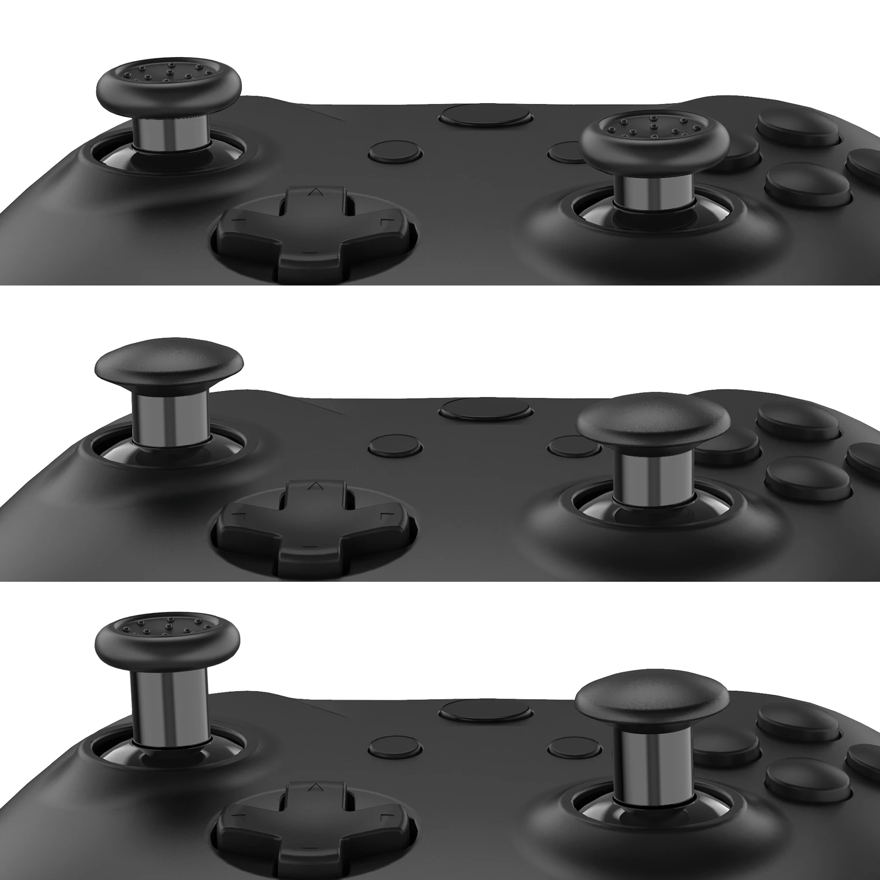 eXtremeRate Grips Joystick Thumbsticks Intercambiables para Xbox Core (Xbox Series X/S), para Xbox One S/X/Elite - Negro - imagen 4