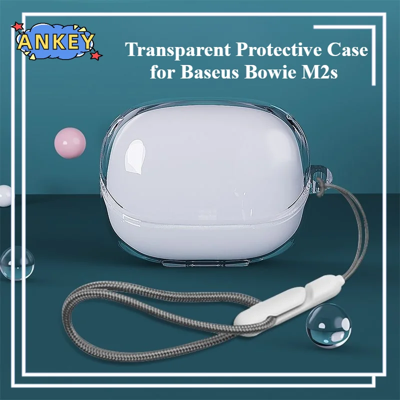 Baseus-funda protectora transparente para auriculares Bowie M2s, cubierta transparente de TPU, Bluetooth, portátil