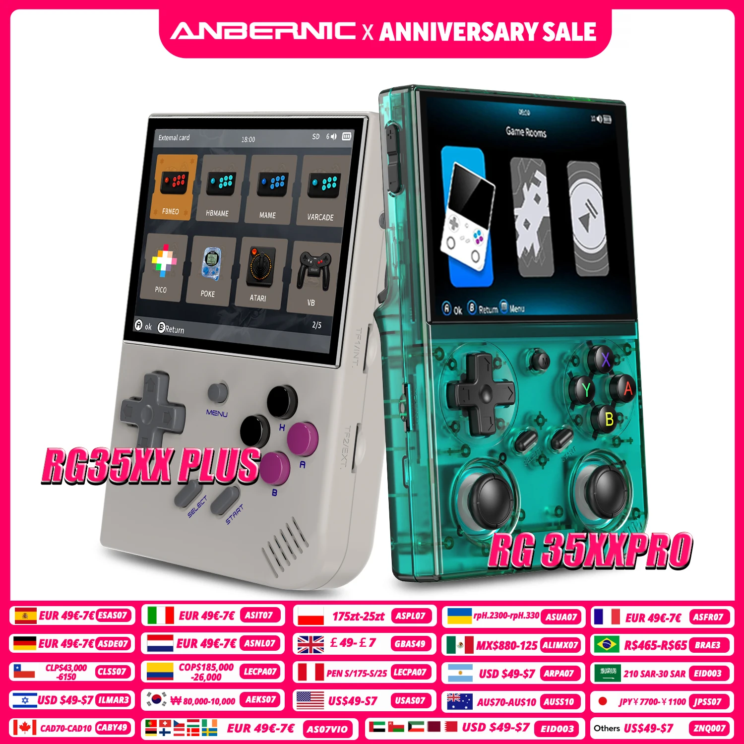 ANBERNIC RG35XX PRO Consola Retro 500 Juegos Clásicos HD