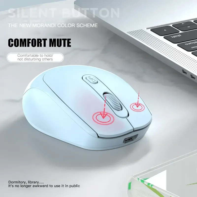 Ratón inalámbrico USB 2,4G, recargable por Bluetooth 5,2, modo Dual, 1600DPI, para escritorio, PC, portátil ,USB 2.4G Wireless Mouse Rechargeable Bluetooth 5.2 USB Dual Mode 1600DPI Mouse for Desktop PC Notebook Laptop - imagen 3
