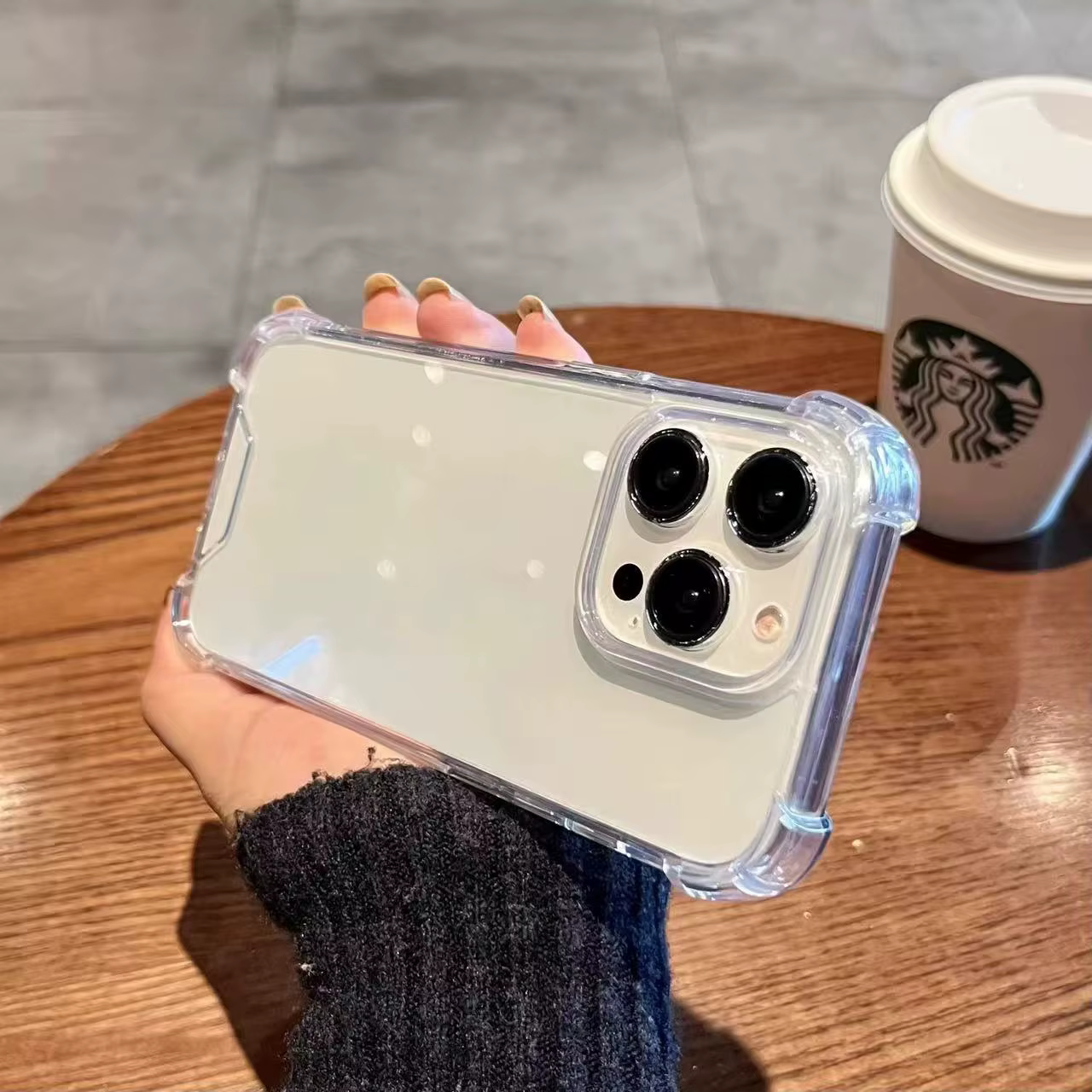 Funda transparente a prueba de golpes con agujero grande para iPhone 17 16 15 14 13 12 11 Pro Max Mini 8 7 6 6S Plus para iPhone SE 17 Air funda suave de TPU - imagen 3