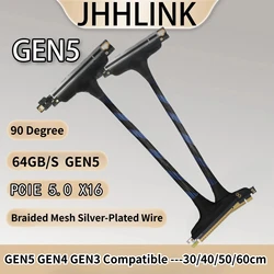 Cable Extensor GPU PCIe 5.0 x16 Vertical 90° Malla Trenzada